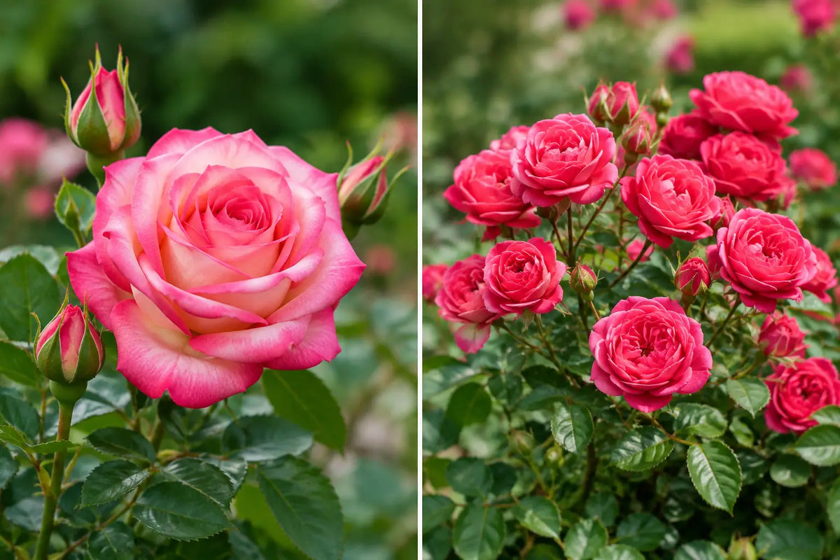 Trandafiri teahibrid sau floribunda - ce alegi?