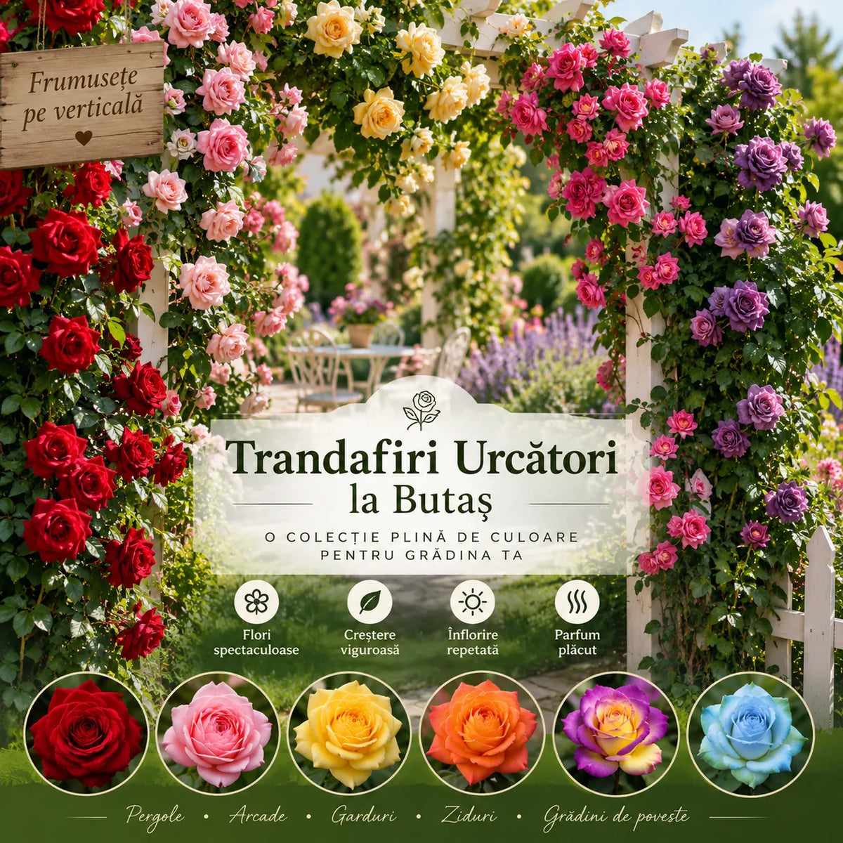 Trandafiri Urcători la butaș