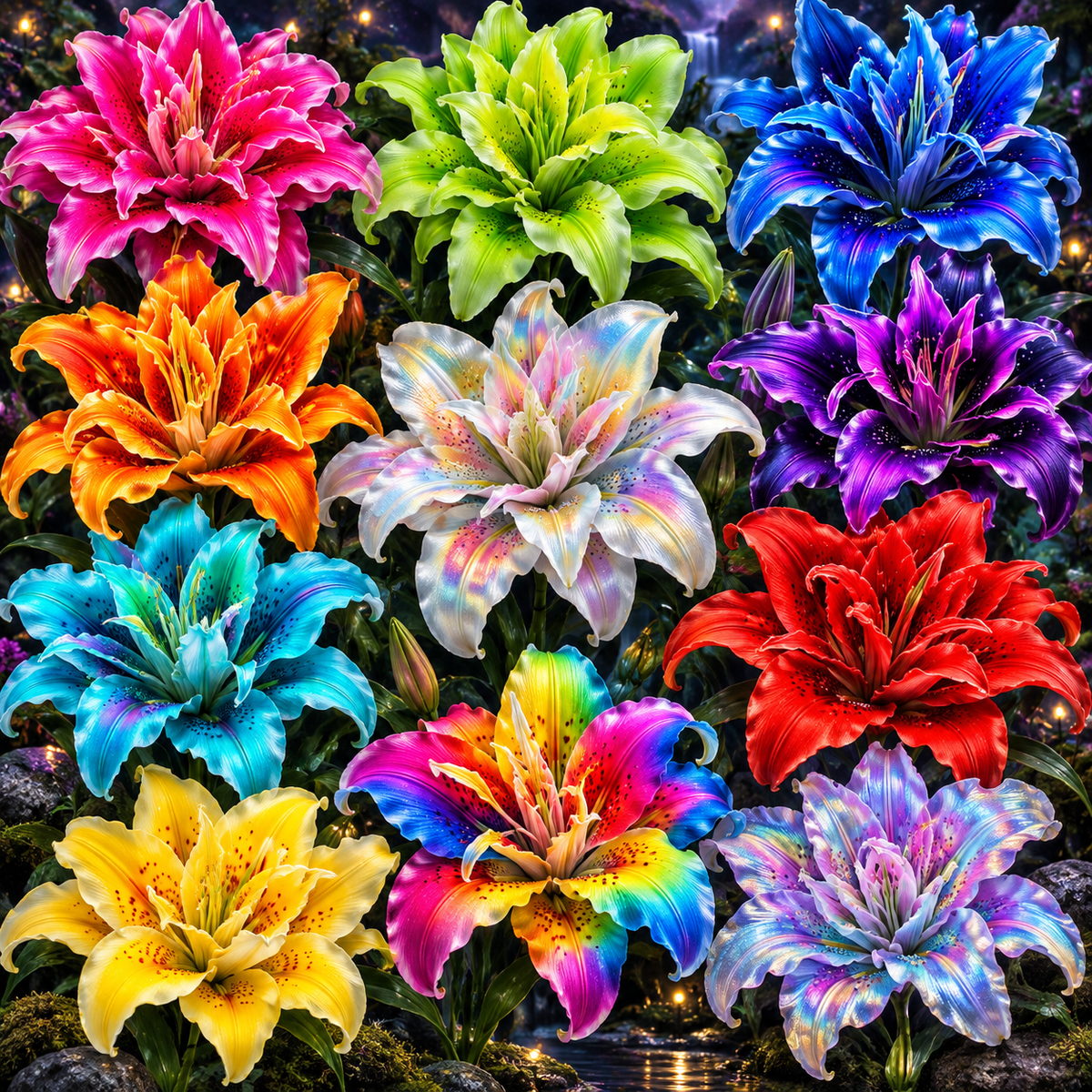 Bulbi de Crini  Dubli „Rainbow Explosion”- 30 buc