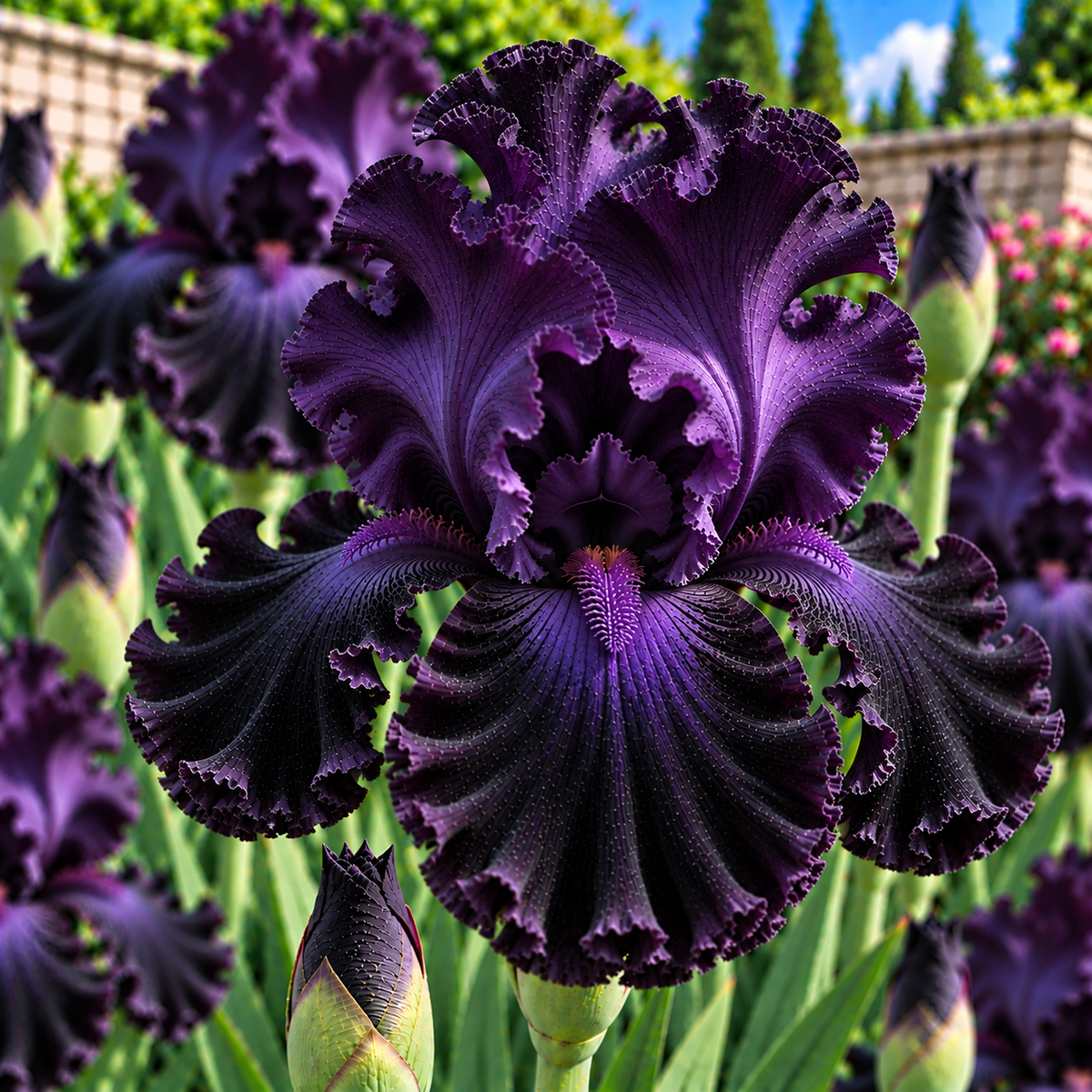 Bulbi de Iris Germanica "Black Knight", Mov Inchis, 1 Bucata