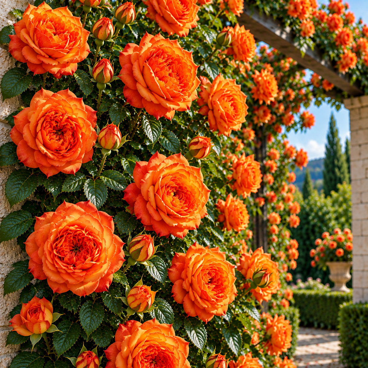 Trandafir Urcător Butaș "Double Orange"