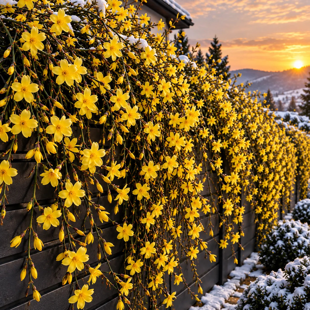Iasomie de Iarna Jasminum Nudiflorum Galbena la Ghiveci