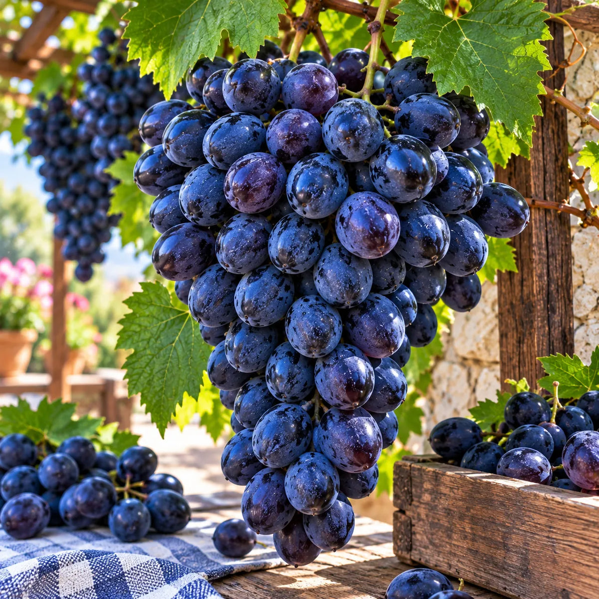 Viță de vie hibridă   la ghiveci "Muscat Bleu"