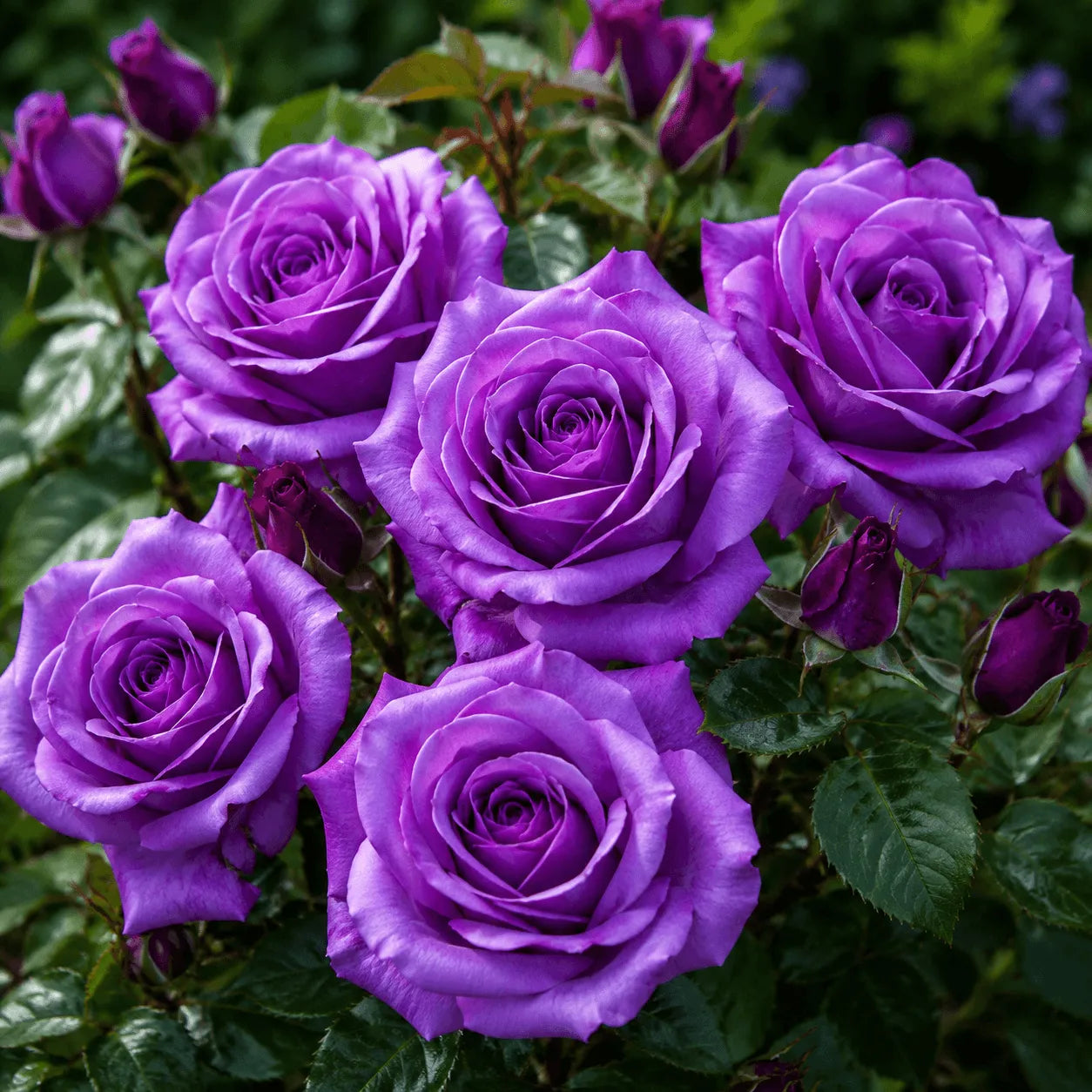 Trandafir Tufa Eminence Mov Deschis la ghiveci, soi cu flori mari duble mov deschis si parfum intens, ideal pentru gradini, borduri si ronduri florale